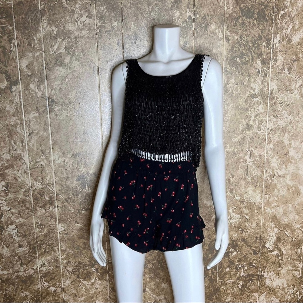 Beaded Fringe Crop Top